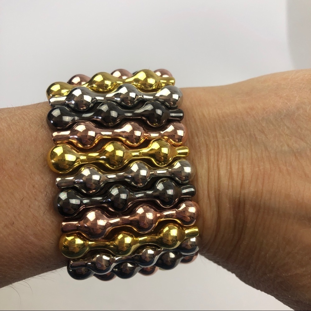 Metallic 4 Tone Stretch Bracelet